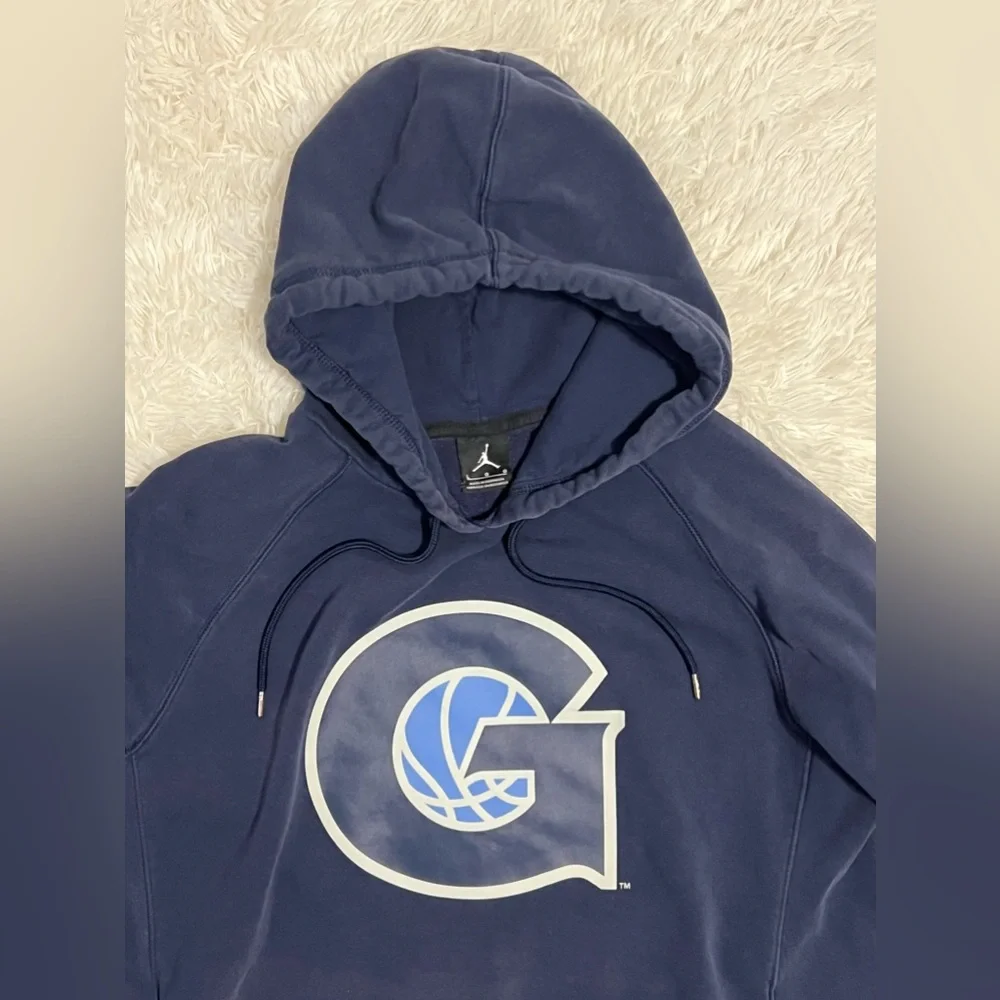 Jordan Elite Georgetown Hoyas Hoodie Navy Blue Men’s Large Basketball Pullover